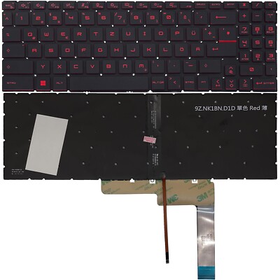 DE - Tastatur Keyboard mit Rot Beleuchtung kompatibel für MSI GF76 Katana 11UG