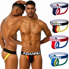 1-4 Pack Men's Jockstrap Breathable Underwear Backless Briefs Thong Jock Strap