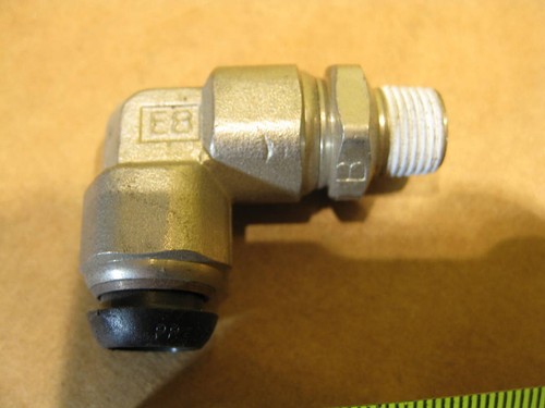 Parker C63PB8-1/8 Prestolok 8 mm x 1/8" BSPT gomito girevole ottone spinta per collegare - Foto 5 di 6