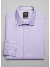 Jos A Bank Travel Tech Men 17 1/2 - 37 PURPLE Honeycomb Texture Dress Shirt NEW