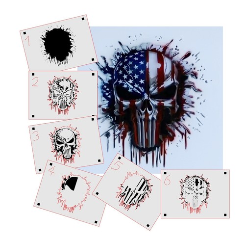 AS-392 Grim Reaper Step-by-Step Stencil For Airbrush & Acrylic Painting - Size L, Reusable Laser Cut Film - View #10