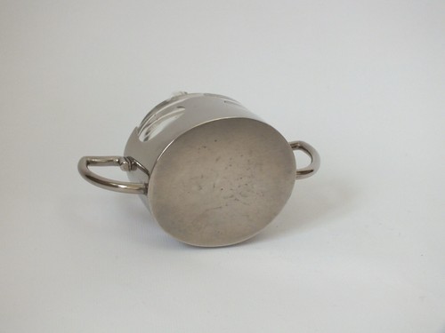 Antique Vintage Pair Silver Plate Glass Scent Vanity Bottles Crystal Stoppers - Picture 7 of 8