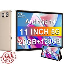 DMOAO 11 Inch Android Tablet 128GB 20GB RAM Gold