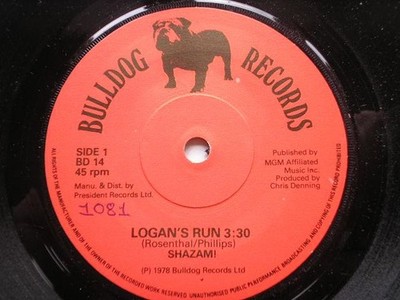 Shazam - Logans Run/Space Walk - Used Vinyl Record 7 - J16414z