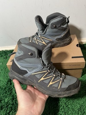 Salomon Gortex GTX Walking Wanderschuhe Sneaker blau grau Schuhe Gr. UK 7