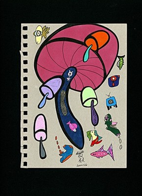 Subconscious Evolution Ecosystem Shamanic Pop Nature Psilocybe Mushroom Fish