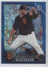2016 Bowman Chrome Prospects Blue Shimmer Refractor Clayton Blackburn 1w6