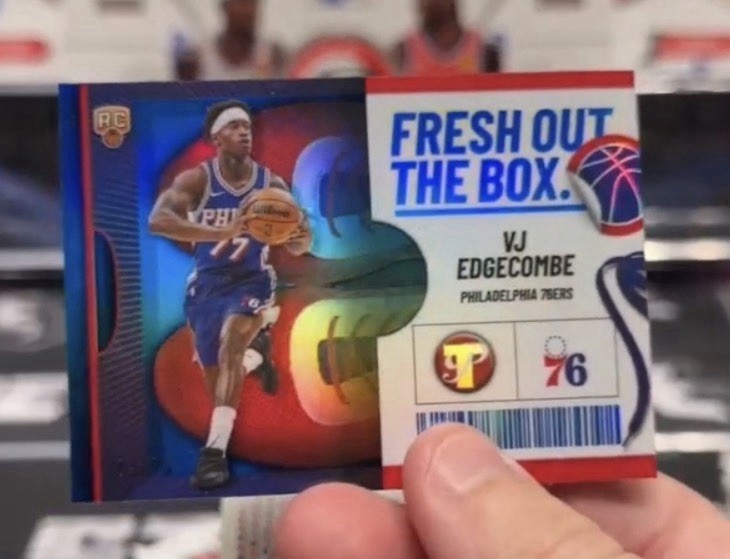 Topps pristine VJ Edgecombe 76er’s (RC) Rookie Fresh Out the Box PURPLE /75