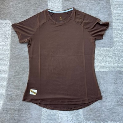 Tracksmith Twilight Tee Shirt Brown Short Sleeves Womens S Performance Run Gym