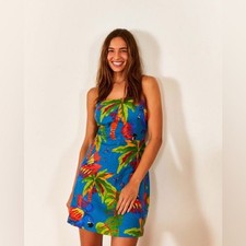  Farm Rio Sunny Day Linen Blend Mini Dress Size Medium 