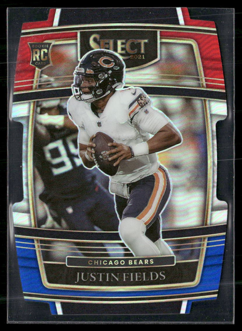 Justin Fields Panini Select #50 Red/Blue Die Cut