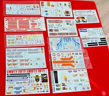 ++ 12 ++ BEAUTIFUL CLASSIC LARGE SETS OF DECALS GREAT QUALITY AND BRITE NEW 1/25