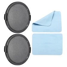 2Pcs Sides Pinch Front Lens Cover Dust Camera Lens Cap for 82mm Thread Lens