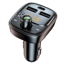 Bluetooth 5.3 FM Transmitter Car Adapter, Wireless Radio MP3 Player Black