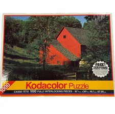 VTG Kodacolor 1000 Piece Puzzle Red Barn NO. 77777 NEARING POMFRET, VT (1994)