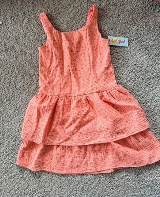 Cat & Jack Girls Pink Floral Tiered Layered Strappy Dress L (10/12)