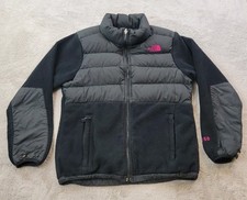 The North Face Denali 550 Down Jacket Girls Large 14-16 Black Polartec Fleece