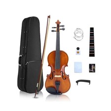 1/2 Violin Set for Beginners Handmade Acoustic Violins Set Fiddle Kit with Sh...
