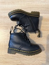 Dr. Martens Black Leather Lace Up Side Zipper Boots Toddler Size 5