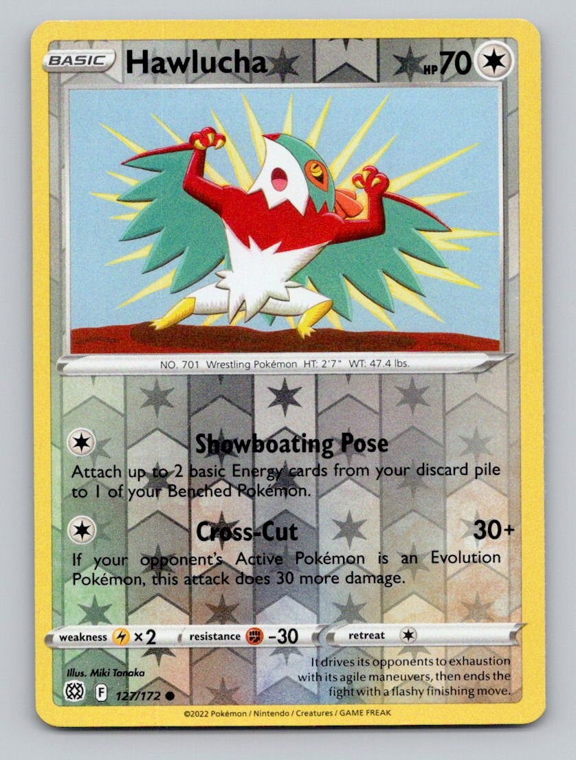 Reverse Holo Hawlucha 127/172 Common Brilliant Stars Pokemon