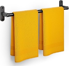 Matte Black Towel Rack Bathroom 24" Rustproof Towel Holder Sturdy Towel Bar Wall