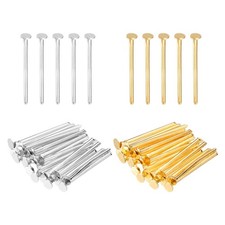 400Pcs 0.6 Inch Flat Head Pins Jewelry Making Headpins Silver Gold