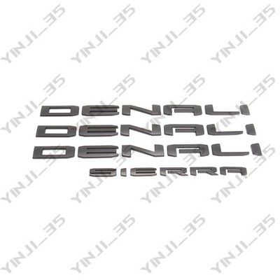 4pcs Matte DENALI Sierra Emblems Letters Fit 19-26 GMC Sierra 1500 2500hd 3500hd