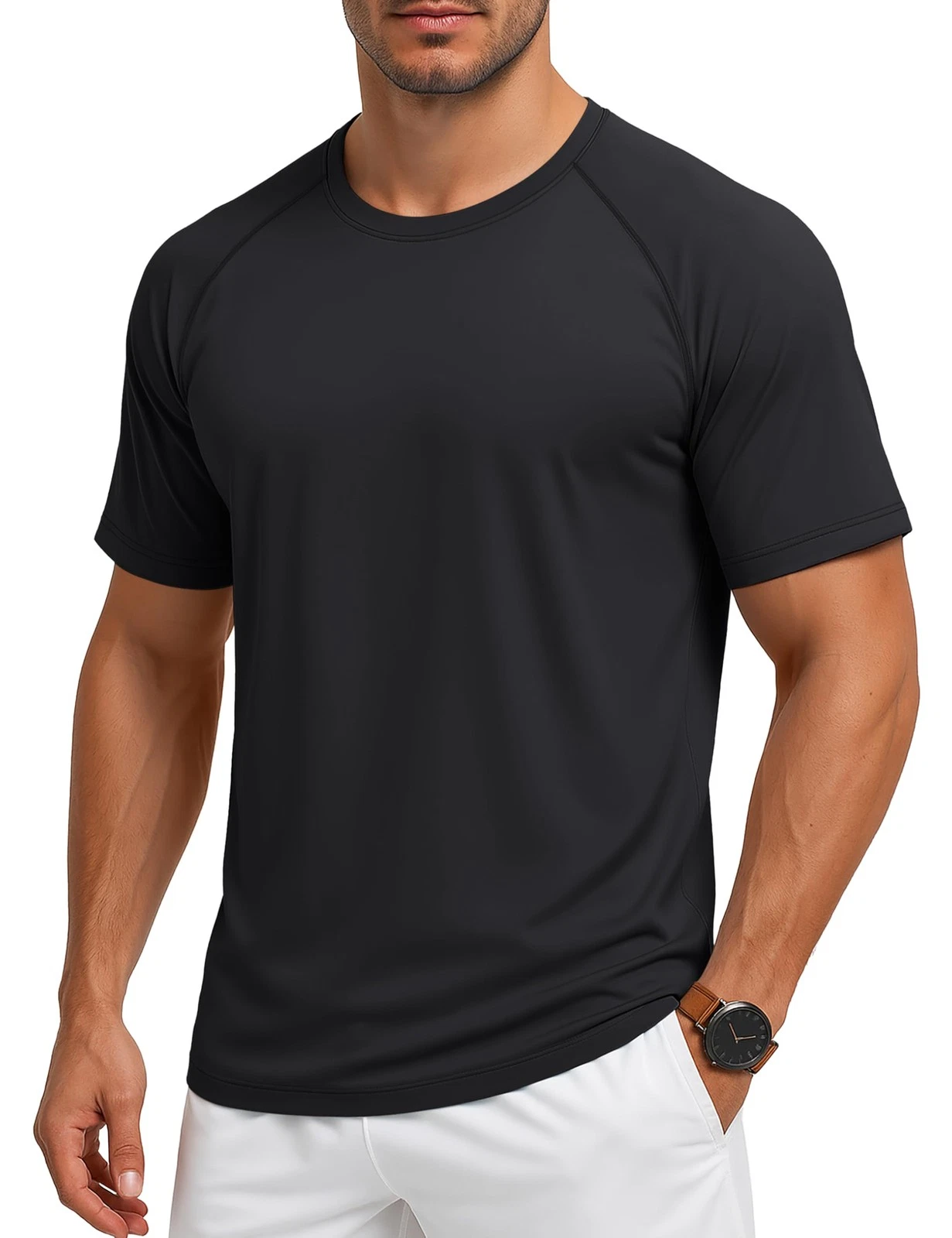 Swim Shirts for Men Short Sleeve Sun Shirt Moisture Wicking Dry Fit T-Shirt U...