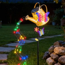1X Solar Watering Can Colorful Lights Hanging Garden Decor for Yard Lawn Patio