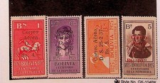 BOLIVIEN SC C59-62 LH AUSGABE VON 1937 - AUFDRUCKE - (RM26)