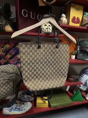 Gucci GG Monogram Tote Bag Canvas Leather Y2K Women s Bag
