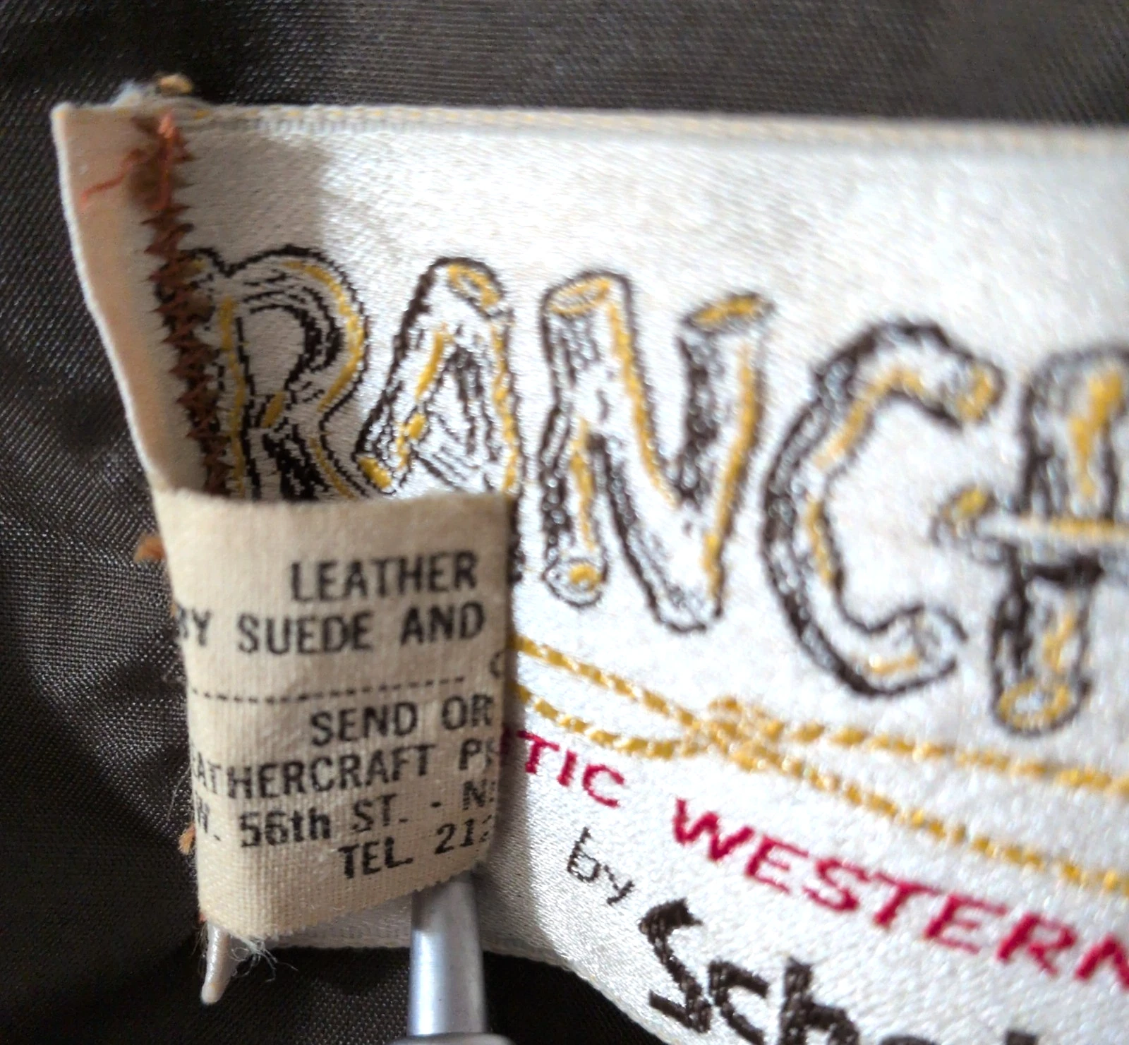 Vtg Rancher Leather Yoke Vest Schott XL USA Distressed Cowboy Cut MC Motorcycle - product detail image 23