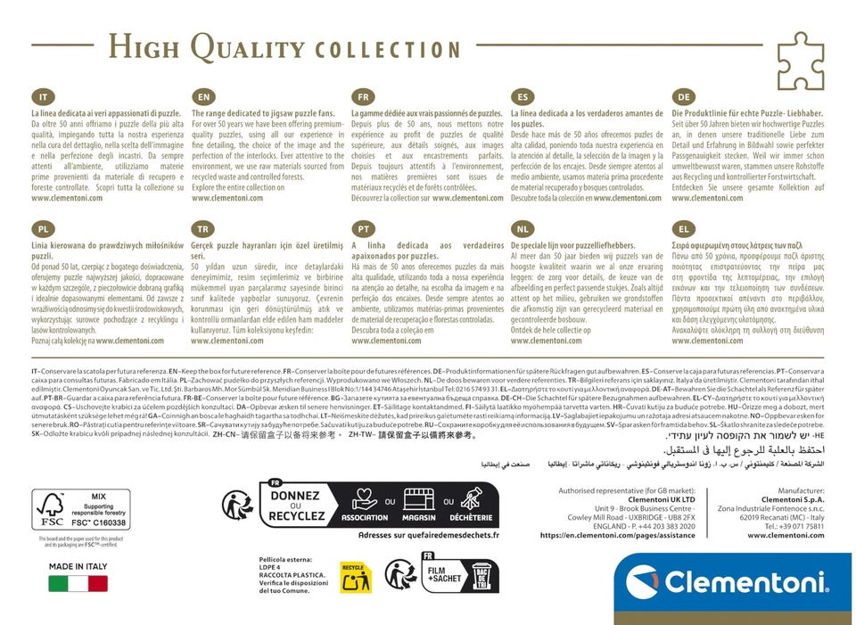 Clementoni - Puzzle 1000 Pezzi per Adulti e Ragazzi, Collection Panorama Te u5l8 - Immagine 3 di 4