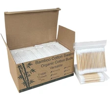Eyxformula 1000 Count Wooden Cotton Swabs, Sustainable Bamboo Sticks  Soft Ti...