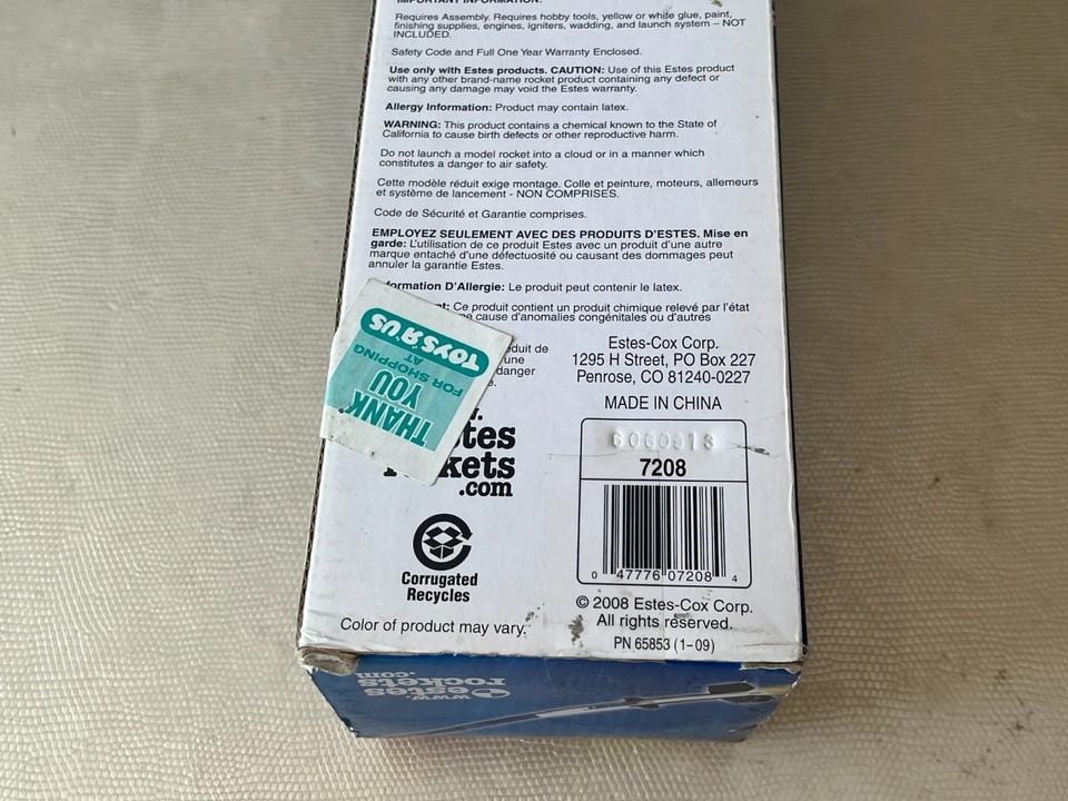 2 ESTES Ricochet Flying Model Rocket Kits NEW IN BOX - ENGINES NOT ...