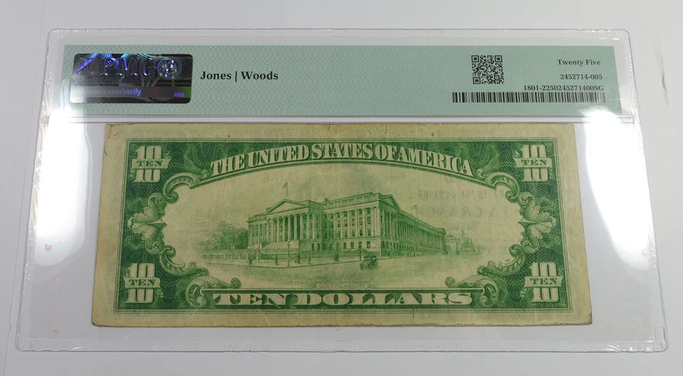 1929 PMG VF25 - La Grange Texas National Currency $20 Twenty Dollar Note #58069F - Image 3 of 3