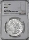 1921-D  $1  MORGAN SILVER DOLLAR  "DENVER"  NGC MS62  #8675096-108