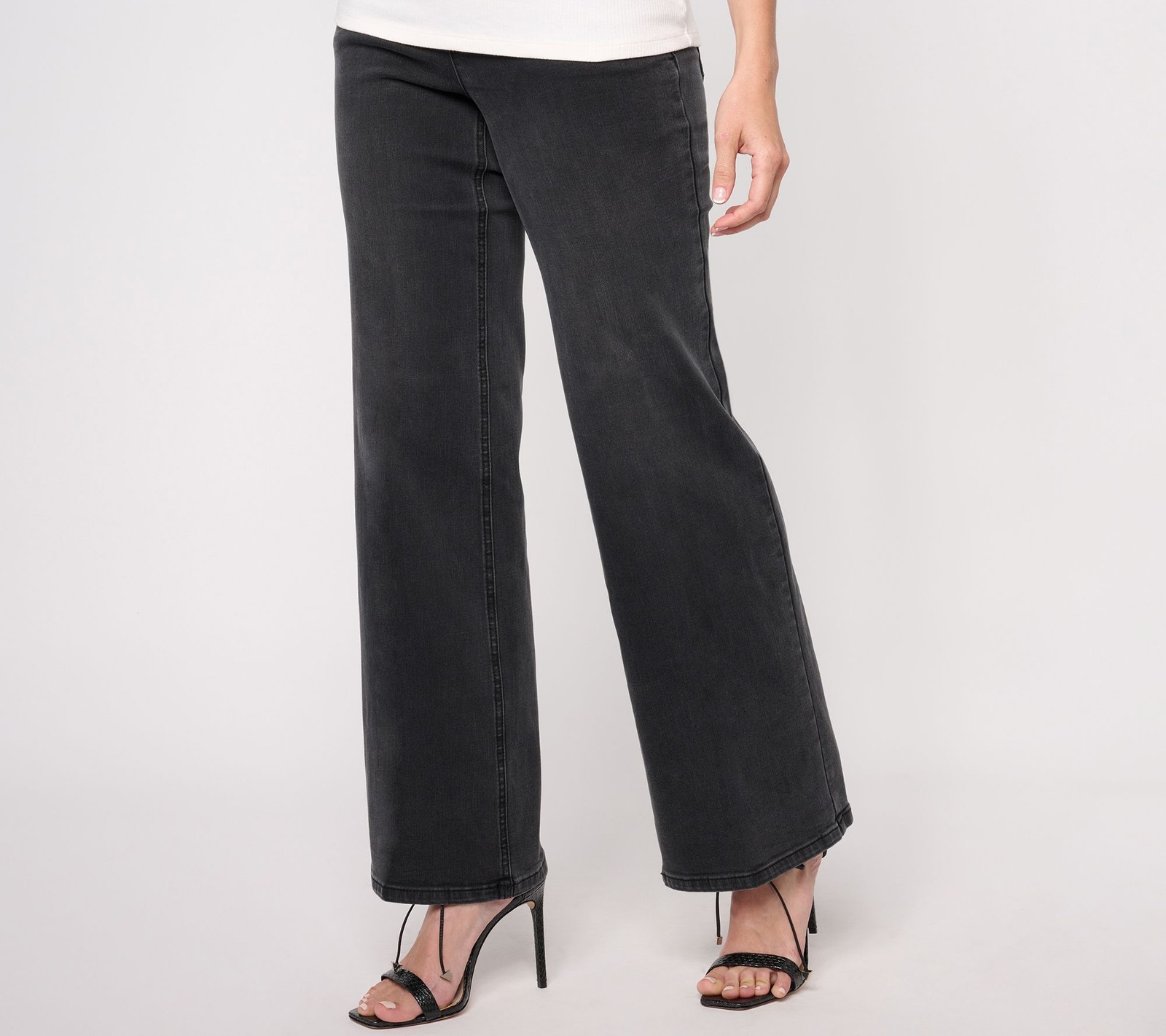 Isaac Mizrahi Live! Women's Petite Pants 18P True Denim Trouser Black A610446