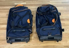 Travelers Club Outdoors 32" Rolling Backpack Duffel Luggage Navy Blue Set Of 2