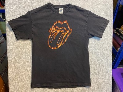 Vintage Y2K 2004 Rolling Stones Flaming Lips Logo T Shirt Black Alstyle Tag Sz L