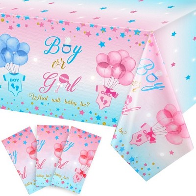 3 Pcs Gender Reveal Table Cloth Gender Reveal Party Supplies Waterproof Boy o...
