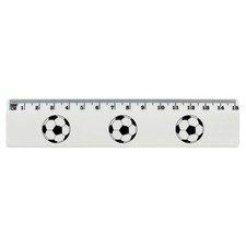 'Football' White Plastic Ruler RL025746 