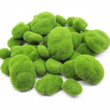 DoubleWood Artificial Moss Rocks Decorative, 35 Pcs Green Moss Balls, 5 Sizes...