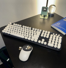 Wireless Keyboard Mouse Combo SWWK-01 Plug  Play QWERTY Black White USB