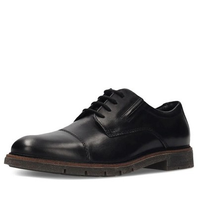 Salamander Men's Black Leather Flats Casual Fashion E11AUS0110001000