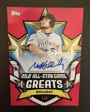 2025 Topps Matt Holliday MLB All-Star Greats Auto /5 Red 