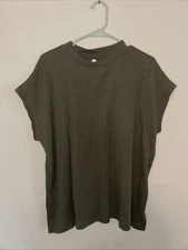 Stylus women's mock neck short sleeve t-shirt Olive Green Size 1X
