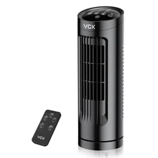 VCK 13'' Tower Fan for Bedroom, 27ft/s Bladeless Fan with 3 Speeds, 3 Modes, 90°