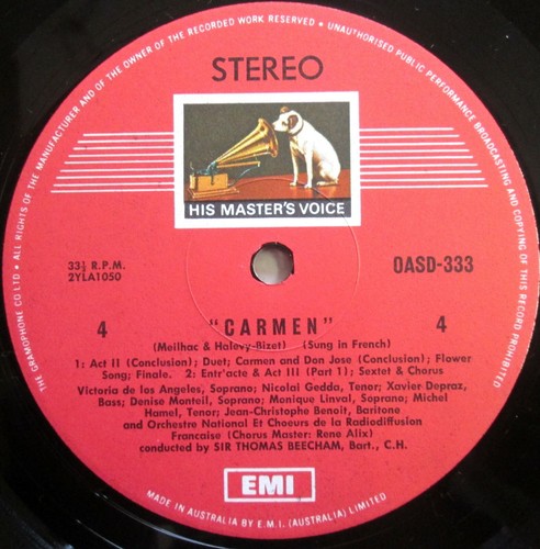 OASD 331-3 Bizet Carmen De Los Angeles Beecham 3LPHMV Australia EX - Picture 3 of 4