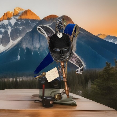 Venetian Masquerade Blue&Gold Jester Mask Original Hand Painted W/handle~NWT - Picture 4 of 8